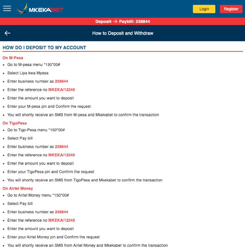 How to deposit money in Mkekabet